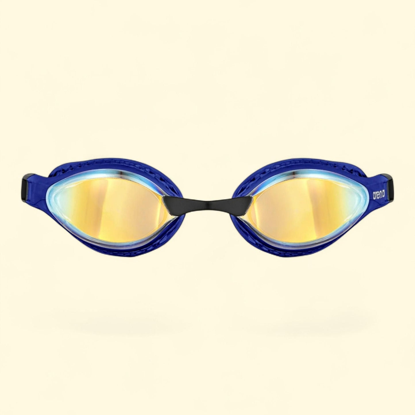 Arena Air-Speed Anti-Fog Swim Goggles, Yellow Copper/Blue Mirror Lens