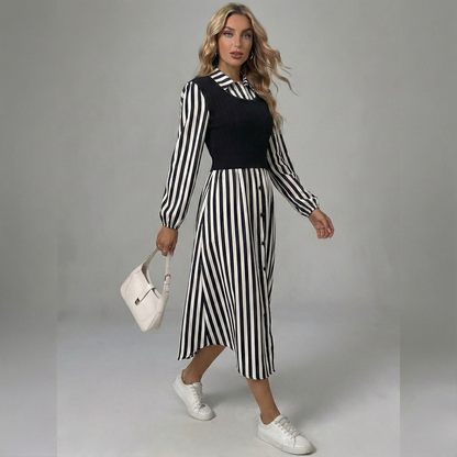Striped Layred Midi Dress