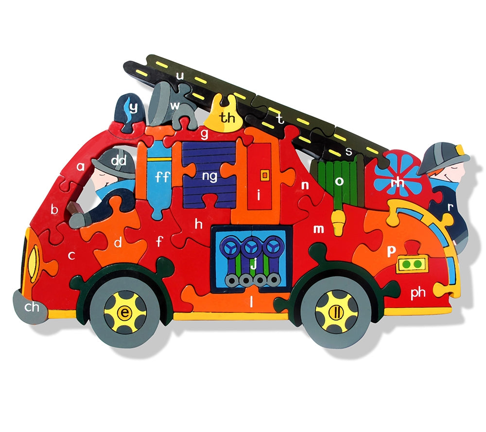 CYMRAEG Alphabet Jigsaws Fire Engine