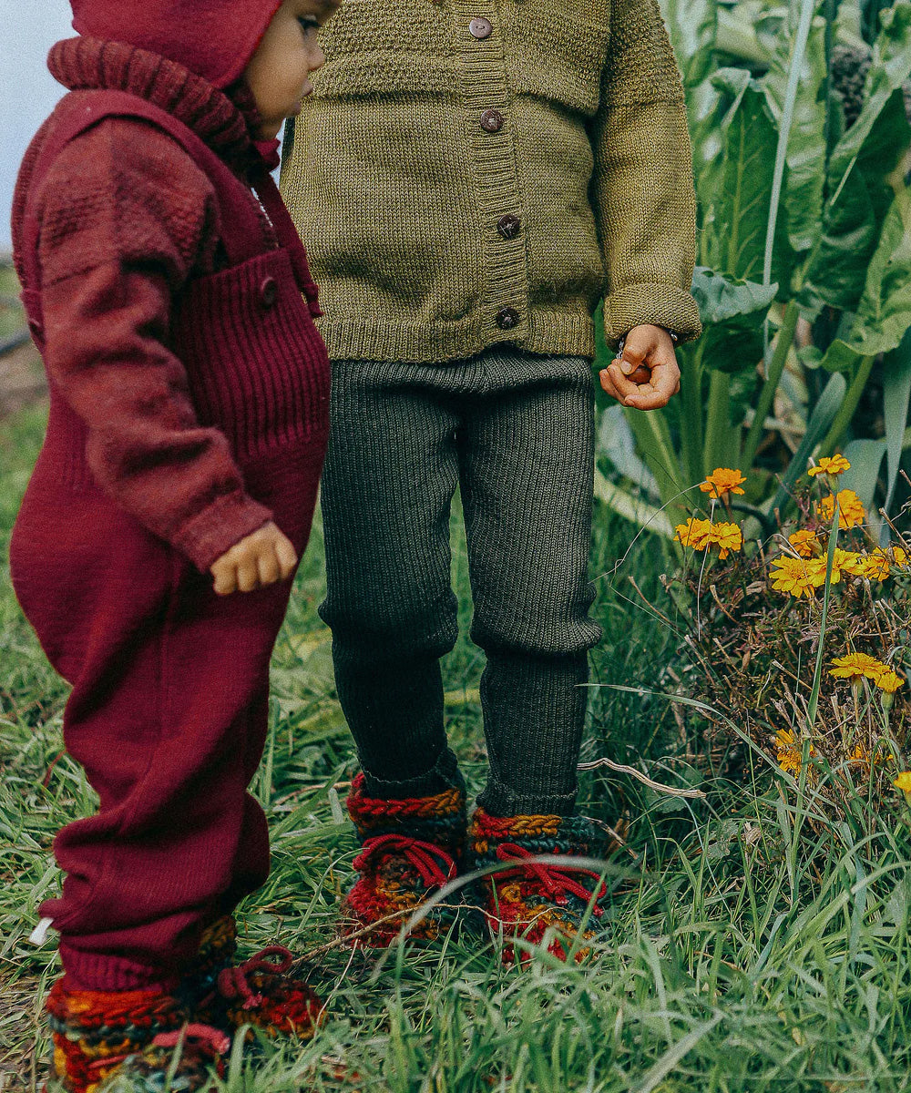 Disana Merino Wool Dungarees - Cassis