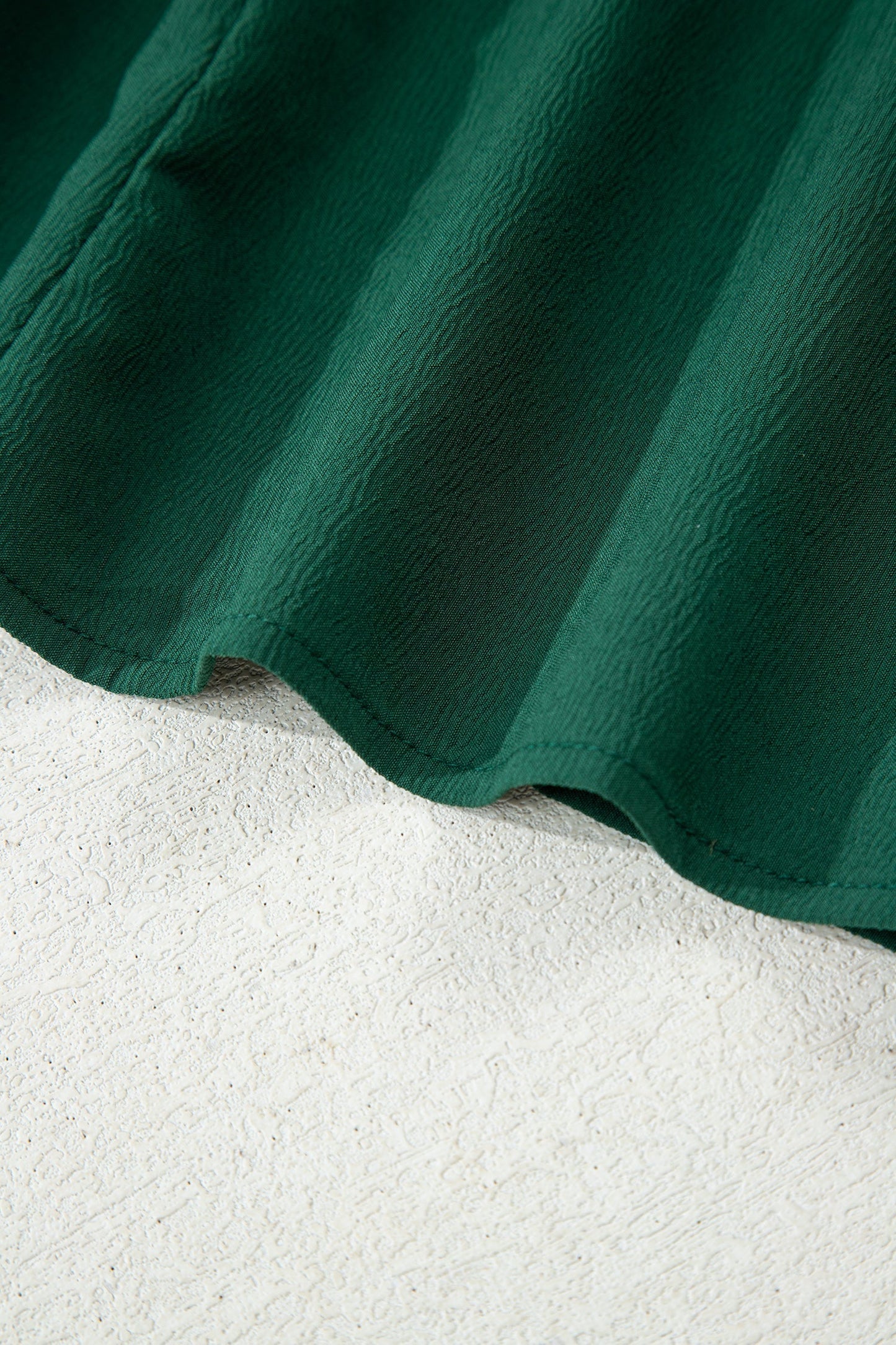 Blackish Green Solid Long Sleeve Button V Neck Tiered Maxi Dress