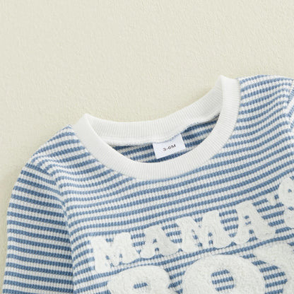 MAMA'S BOY Striped Joggers Outfit