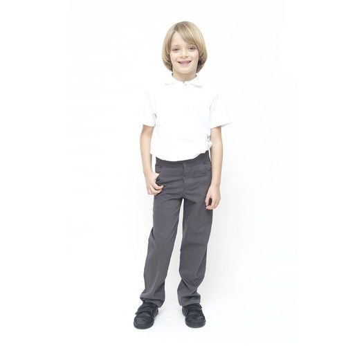 Eco Outfitters Organic Cotton Boys Slim Fit School Trousers - Grey