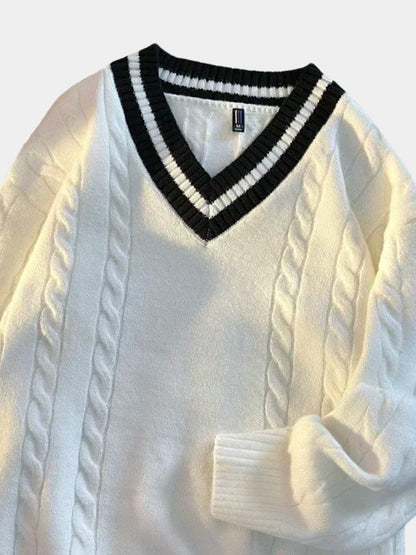minimalist-v-neck-sweater-cross-crown