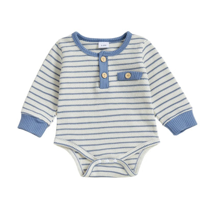 CARSON Striped Long-Sleeve Romper