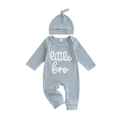 LITTLE BRO Striped Jumpsuit with Beanie