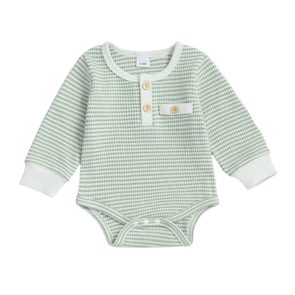 CARSON Striped Long-Sleeve Romper