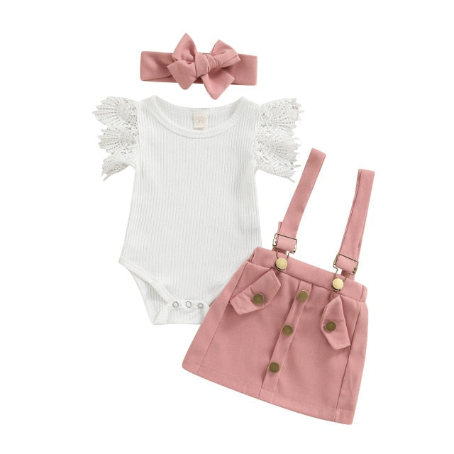 TERESA Overall Skirt Outfit with Headband
