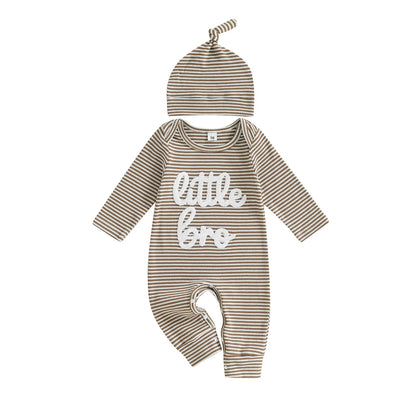 LITTLE BRO Striped Jumpsuit with Beanie
