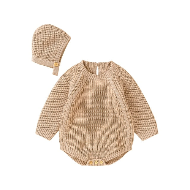 RYLEE Knitted Romper with Cap