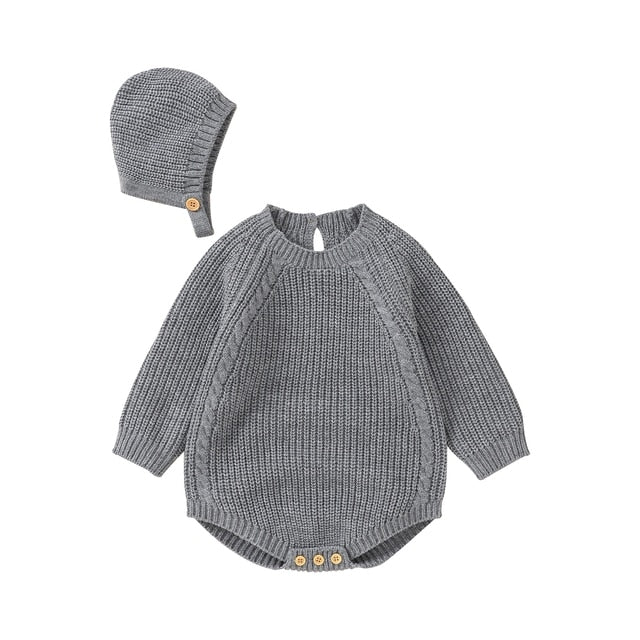 RYLEE Knitted Romper with Cap