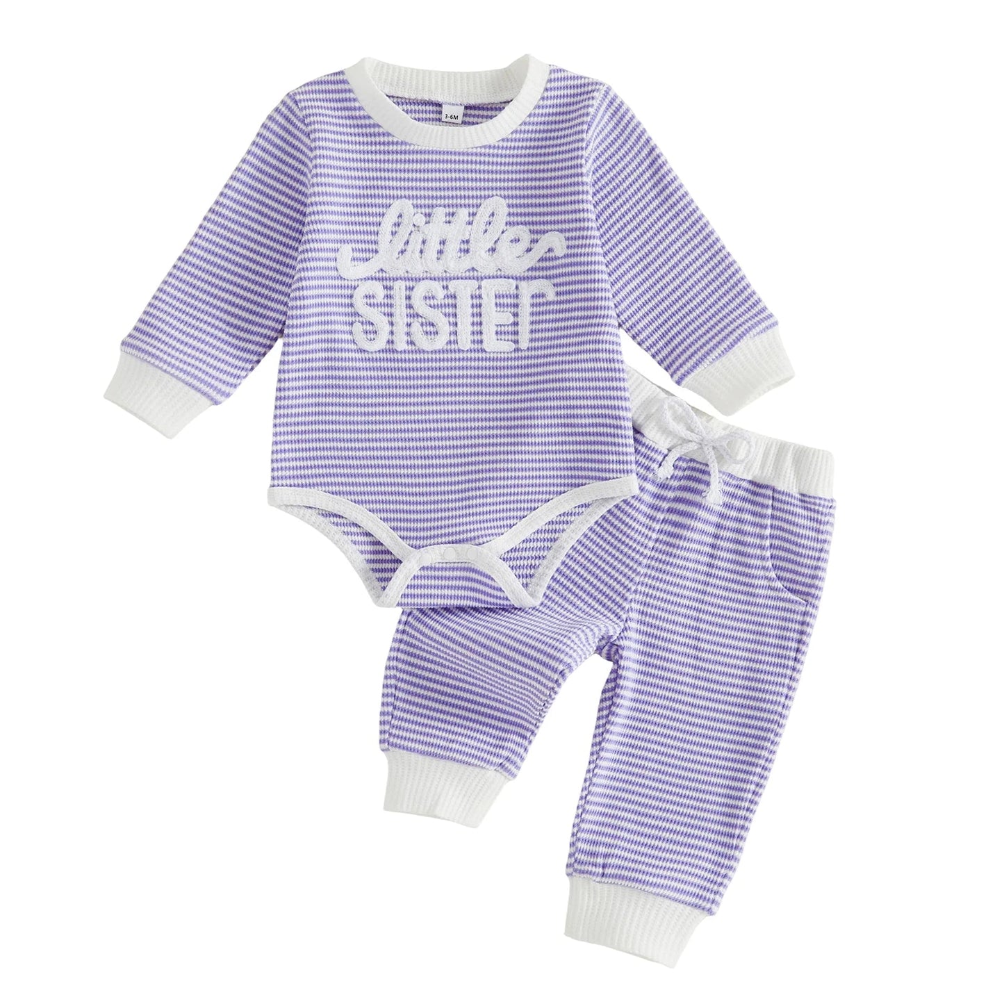 LITTLE SISTER Striped Joggers Outfit