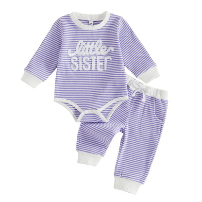LITTLE SISTER Striped Joggers Outfit