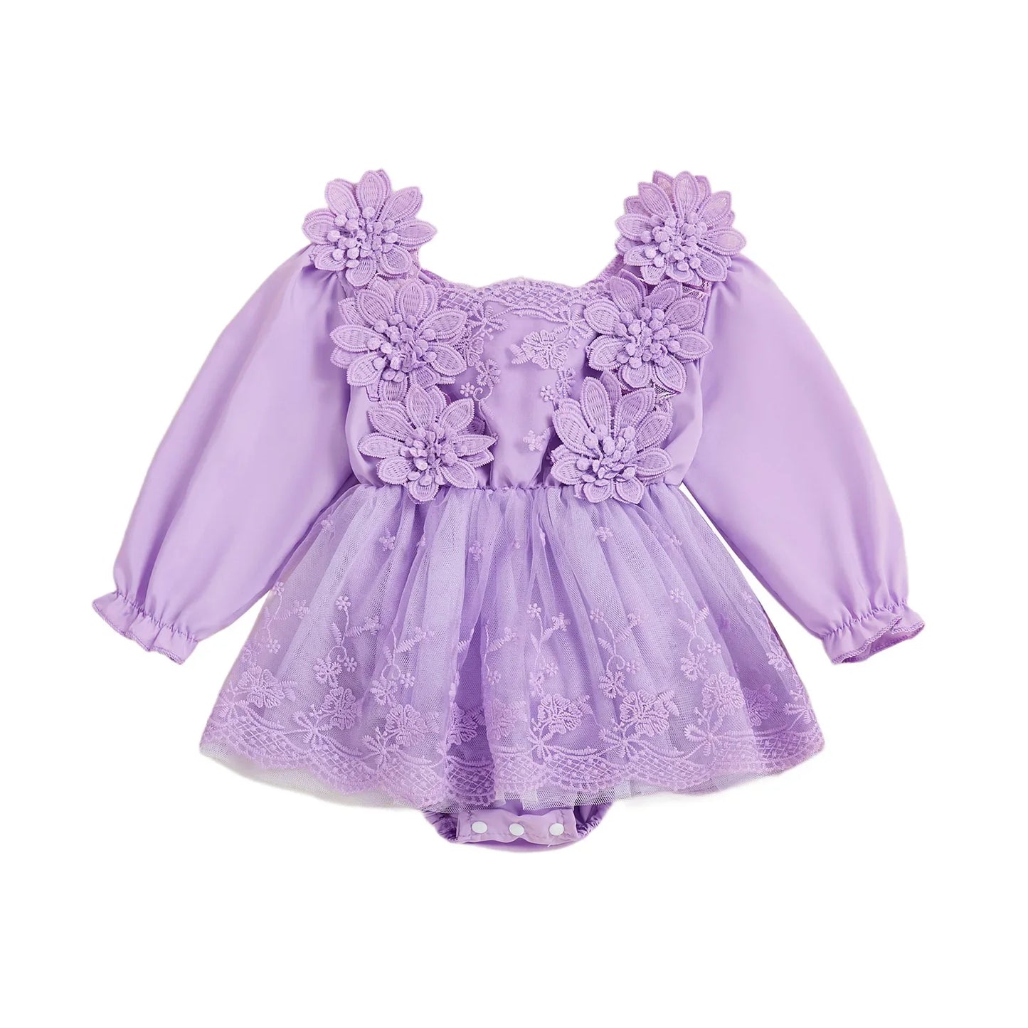 STELLA Floral Lace Romper Dress